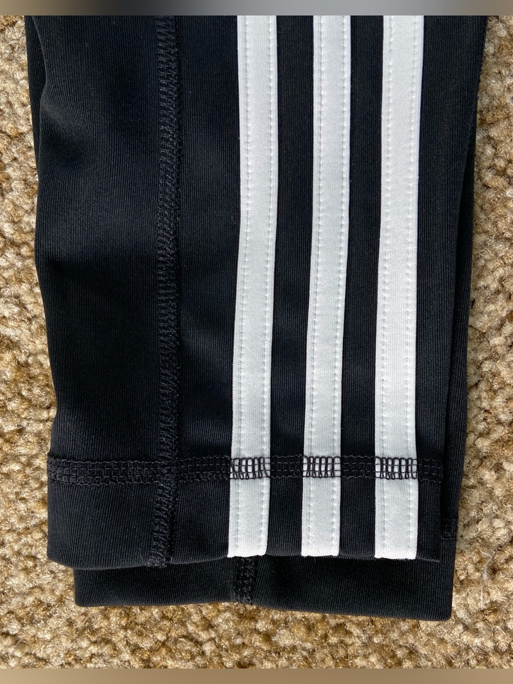 Adidas Climalite Black 3-Stripe High Rise Leggings Women’s Small Activewear - Picture 9 of 13